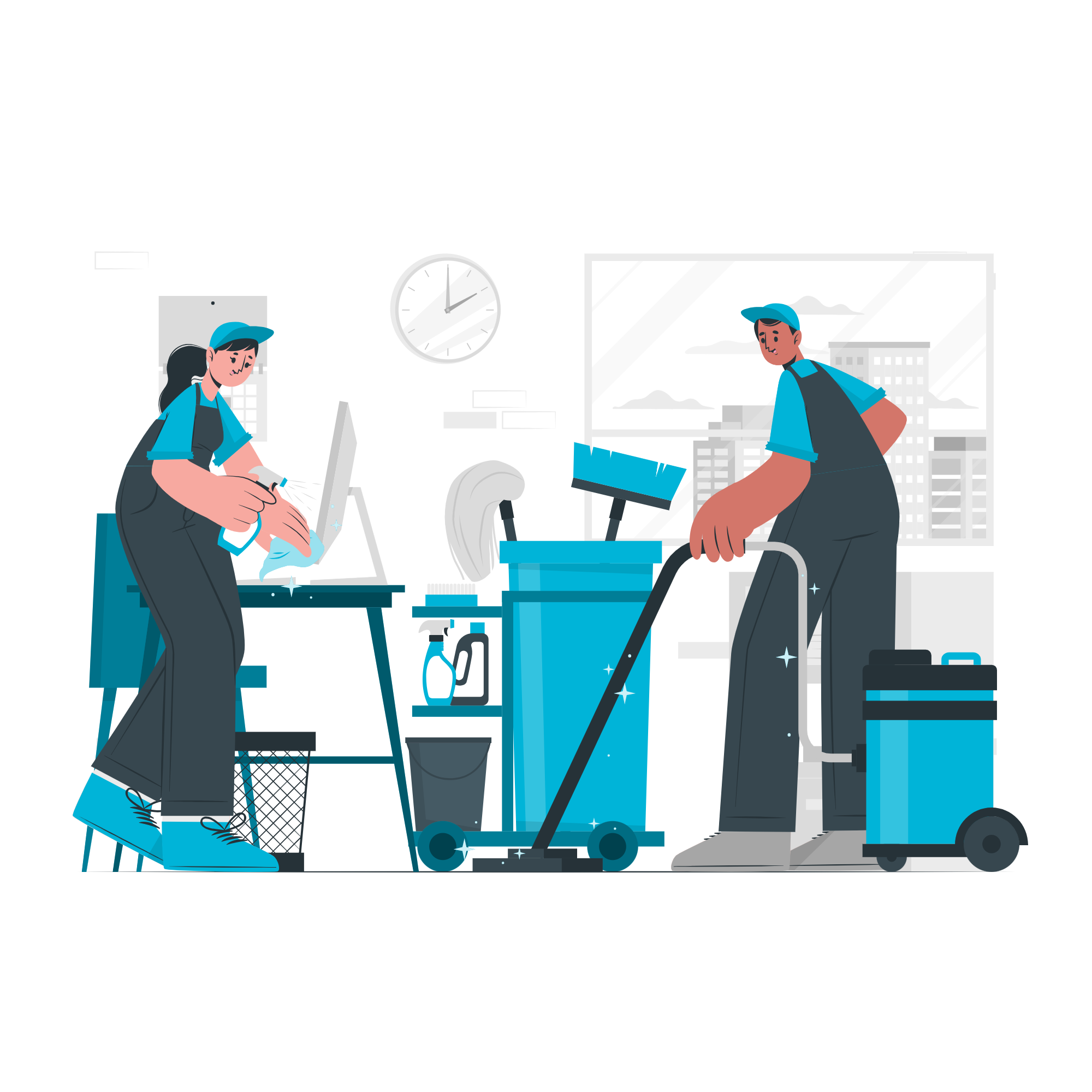 Cortex Clean team tijdens professionele kantoorreiniging in België